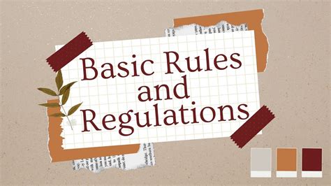 Basic Rules and Regulations .